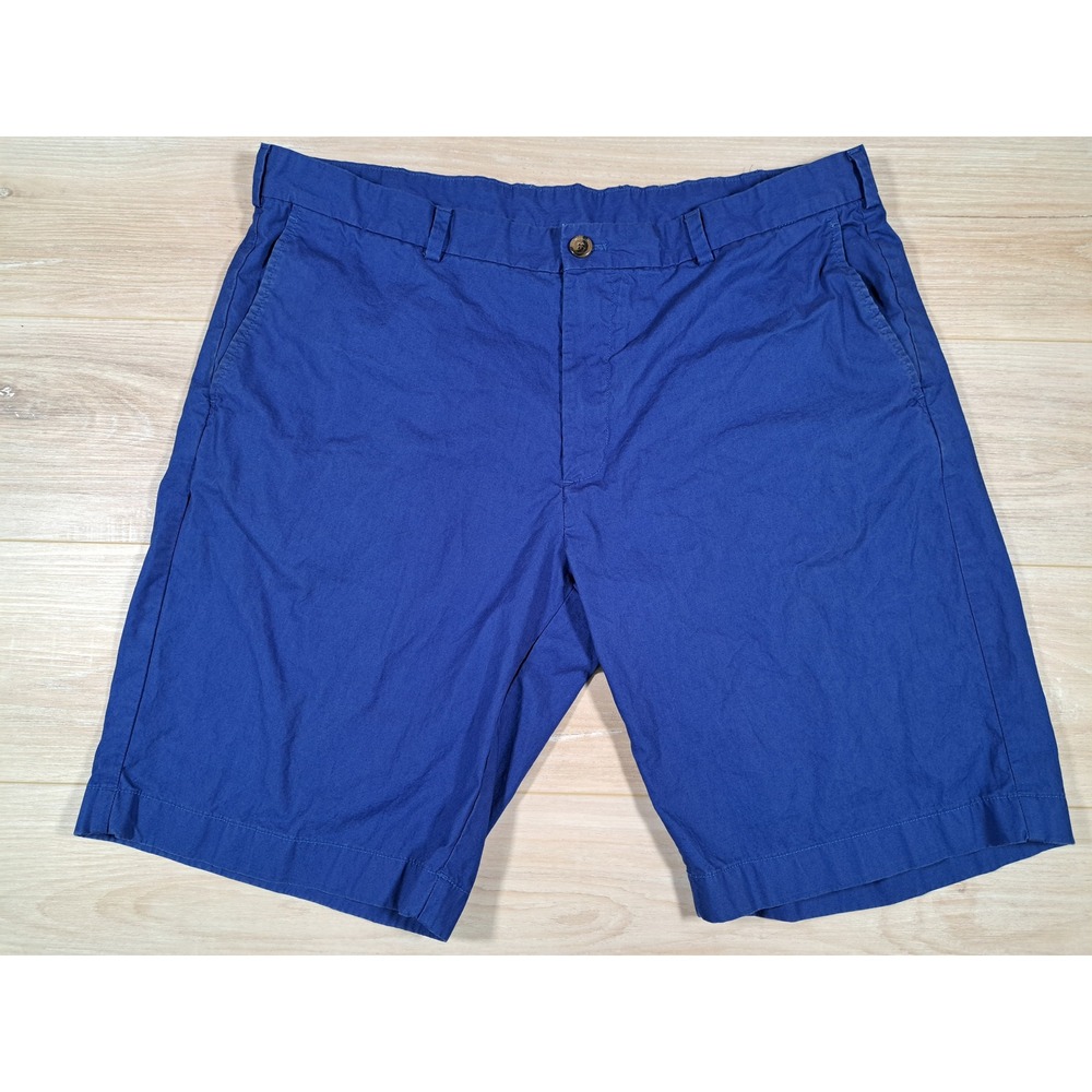 Brooks Brothers 346 Mens Blue Chino Shorts Size 40 Cotton Flat Front‎ Casual